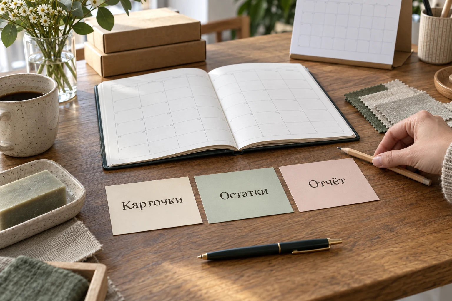 Планер с задачами по карточкам, остаткам и отчёту